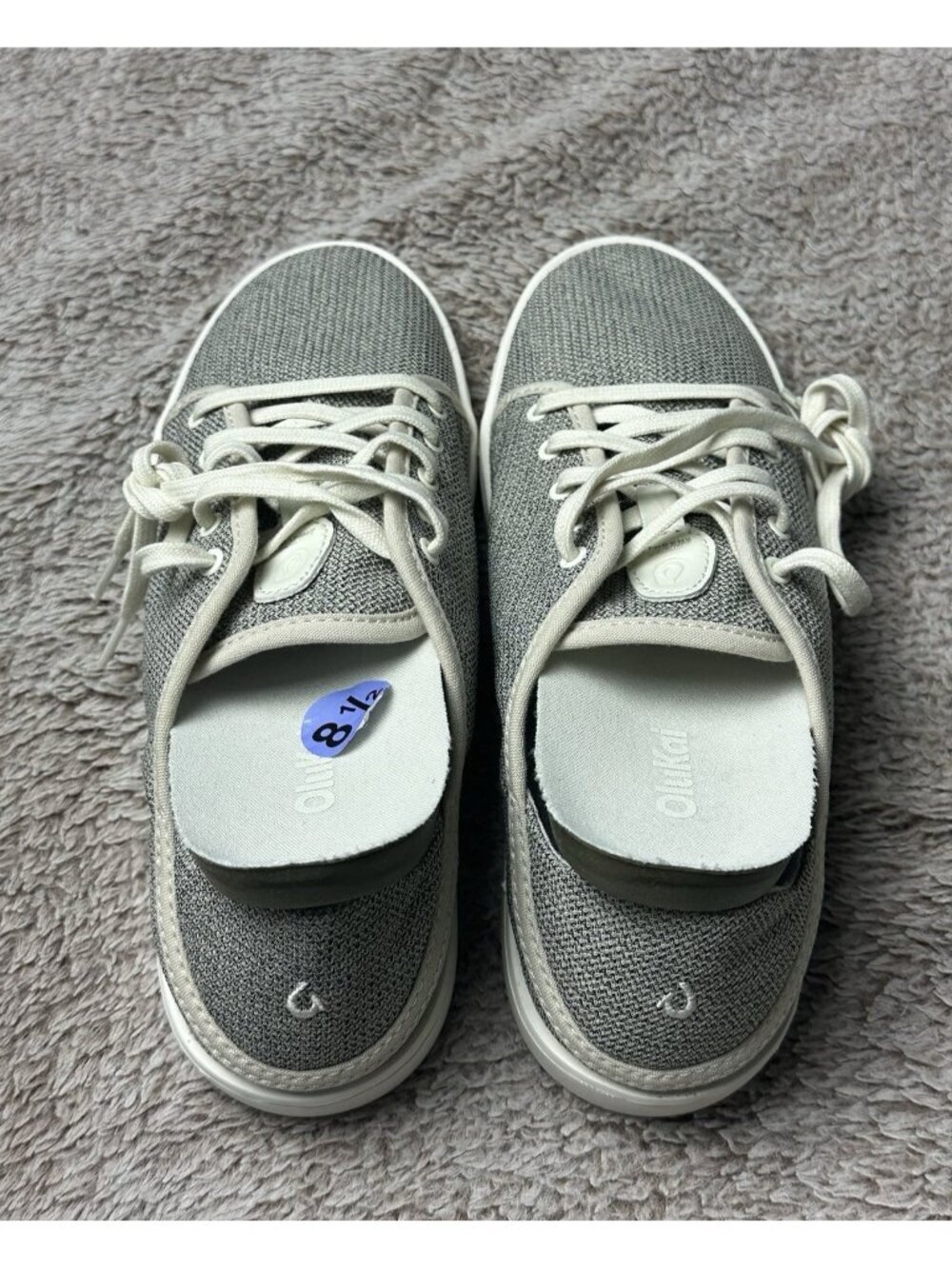 Olukai Pehuea Li Womens Shoes Size 8.5 Tapa White Sand Lace Up Slip On New - Picture 10 of 13
